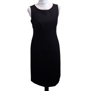 Basic Black Sheath Dress Knee Length Lined Sleeveless 10